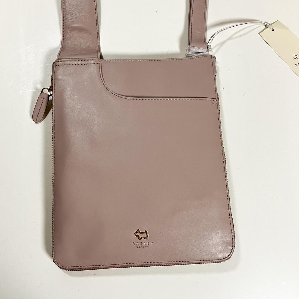 Radley London Crossbody Bag Womens Medium Blush Pink Leather Shoulder Zip Around